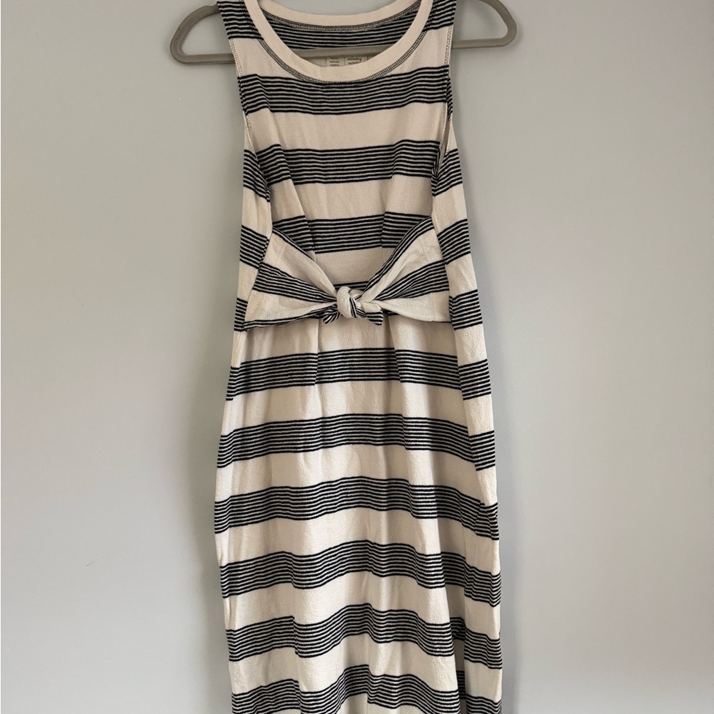 Anthropologie Black and White Striped Casual Dress
